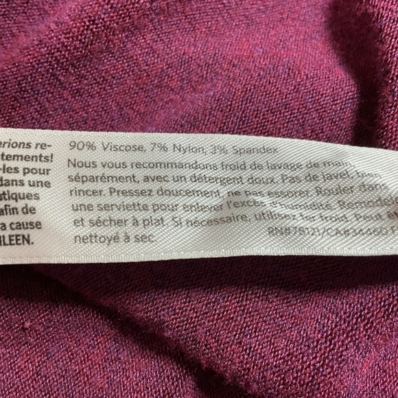 EILEEN FISHER Jersey Knit Long Sleeve Scoop Neck Shark Bite Hem Tunic Top Sz L - Picture 7 of 8